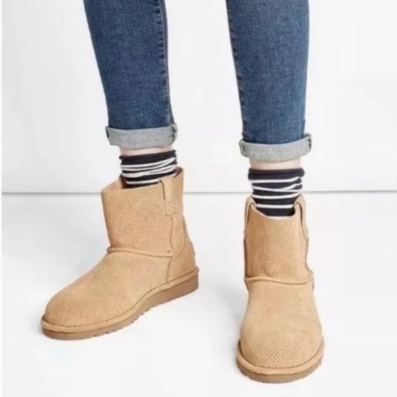 Ugg Classic Tawny Unlined Mini Perforated Boots - Picture 2 of 12